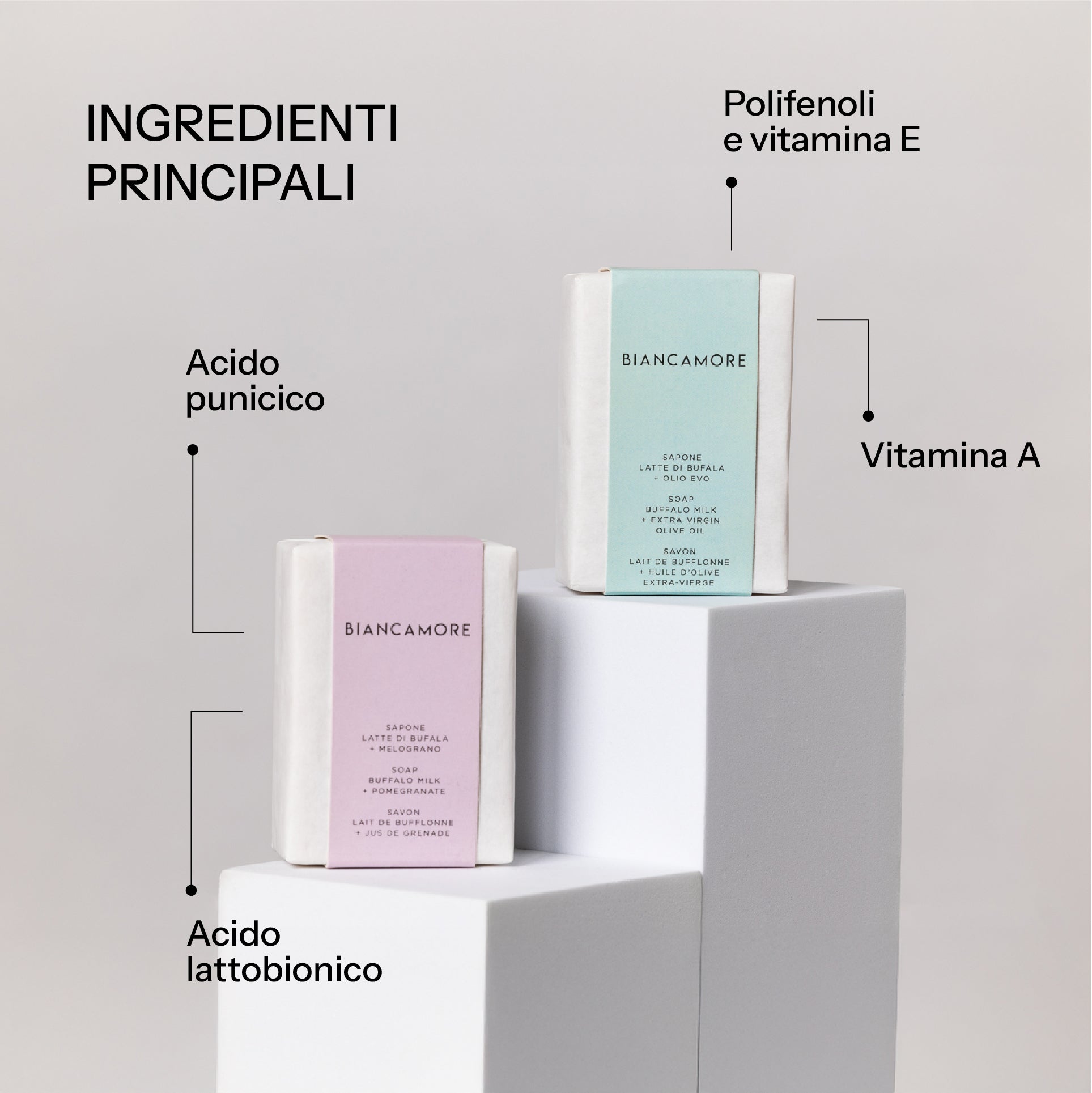 Sapone con latte di bufala e melagrana