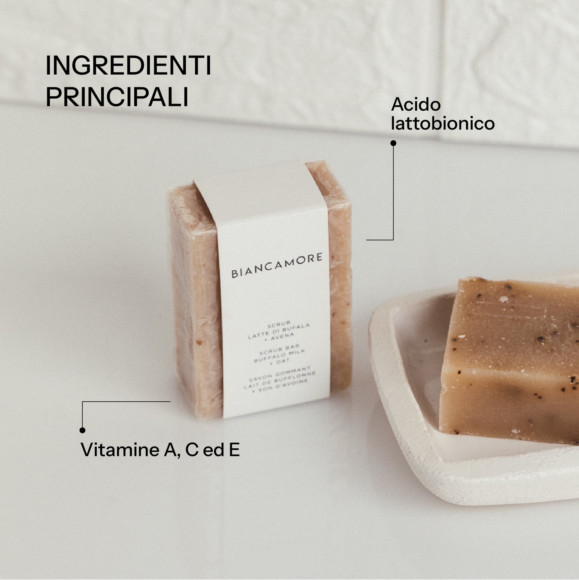Sapone con latte di bufala e avena